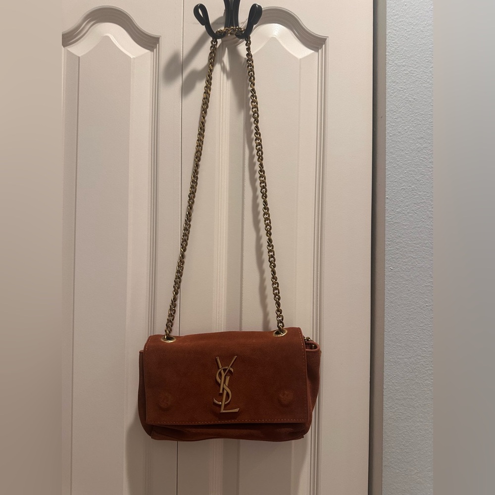 Brown faux suede Crossbody Bag